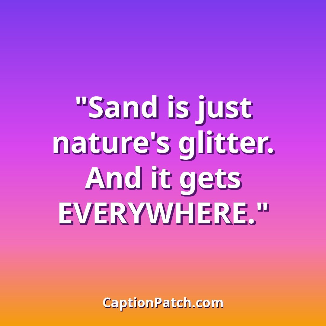 Funny beach Instagram captions caption card