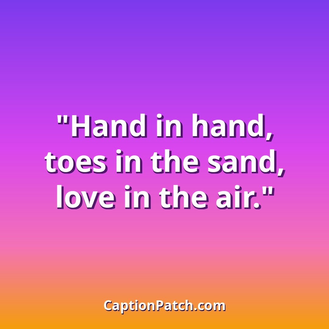 Romantic beach Instagram captions caption card