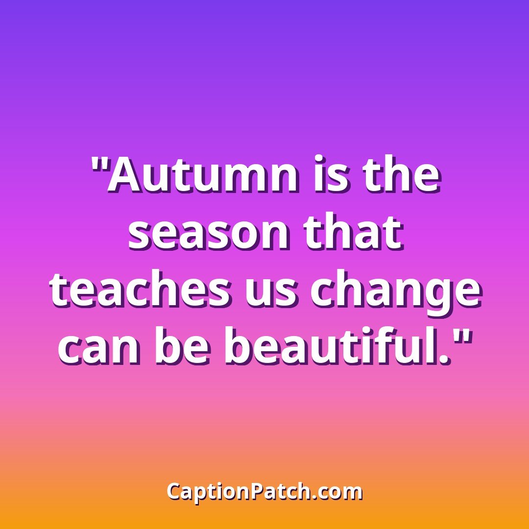 Fall quote Instagram captions caption card