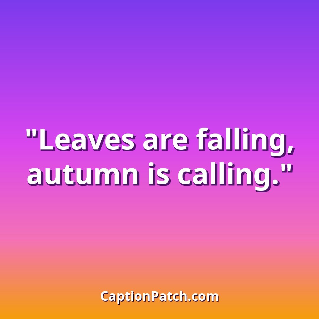 Short fall Instagram captions caption card