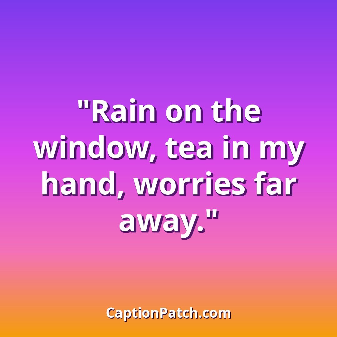 Cozy rain Instagram captions caption card